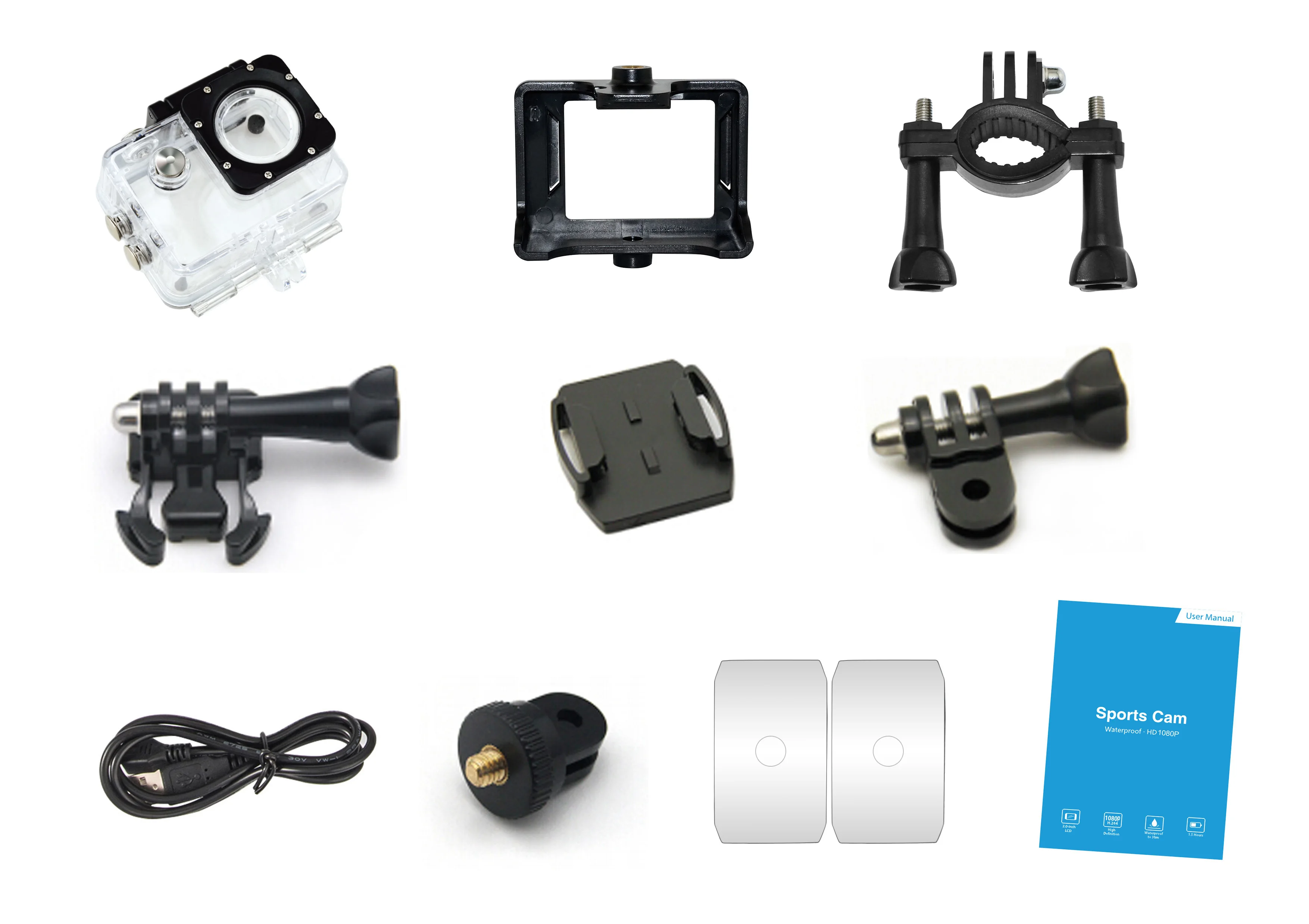 Action Camera  HD 4K 30fps 1080P 60fps WiFi 2 Inch 170D Underwater Waterproof Helmet Video Recording Sport Cam