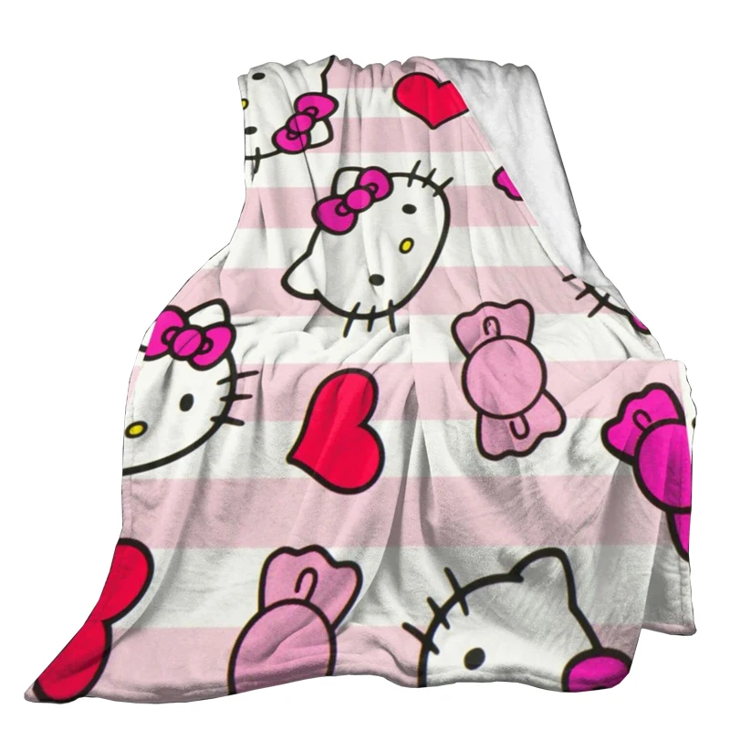 Популярный мультфильм heello kitty цифровая печать фланелевое одеяло