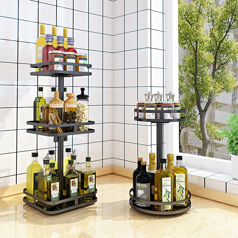 
Wholesale 2 Tier Square Shape Stainless Steel Lazy Susan Turntable Organizer 