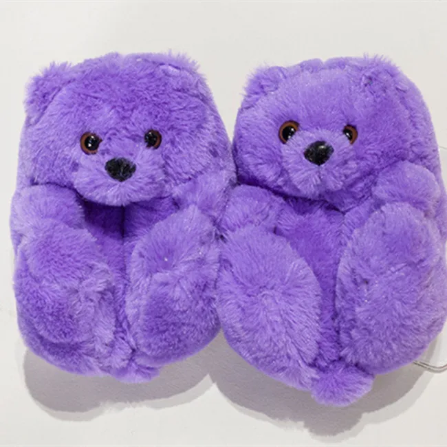 Latest Hot Popular Winter Warm Cotton Home Plush All-inclusive Winter Indoor slipper Teddy Bear Slippers