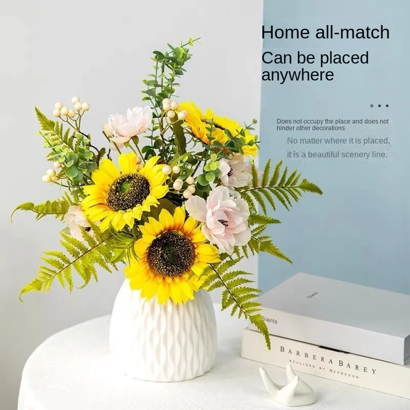 Nordic style light luxury creative ceramic vase hallway office desk surface panel dining table flower decoration