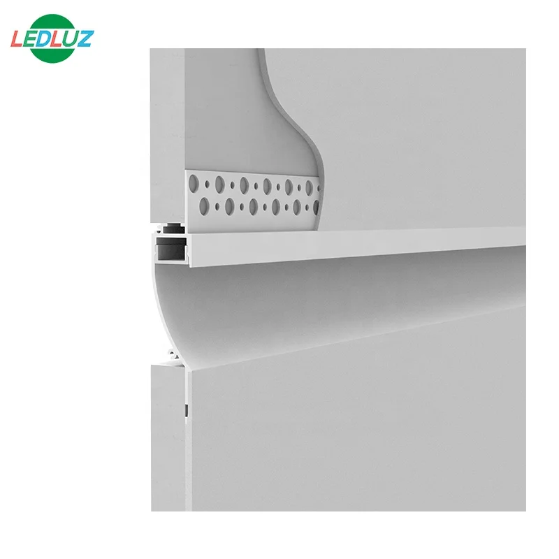ALP082 Indirect Recessed 5/8' 16mm Drywall White LED Aluminum Profile With PC Opal Diffuser