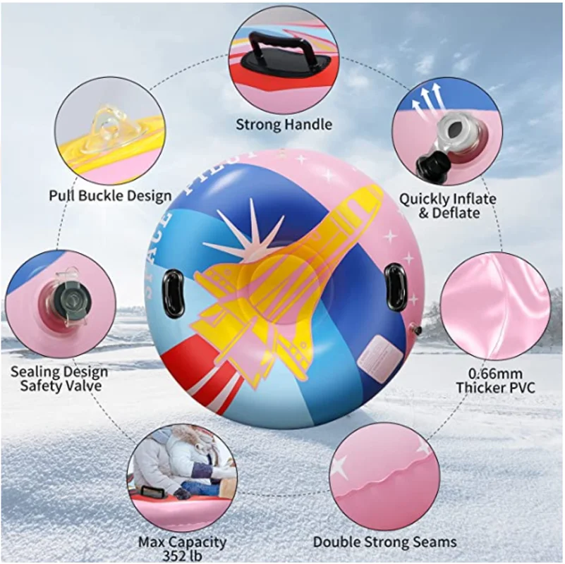 inflatable snow tube for winter fun,sturdy sledding tubes