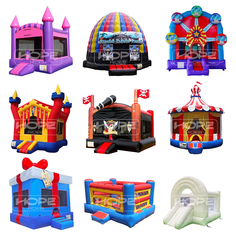 Custom Commercial PVC Party Rental Bouncer Awesome Bouncy Castle Combo Ice Cream Inflatable Bounce Houses with Slide