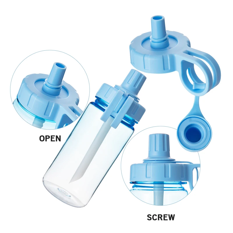 Custom logo tritan plastic water bottle travel reusable bubble tea water bottle with leak proof handle straw lid for coffee milk