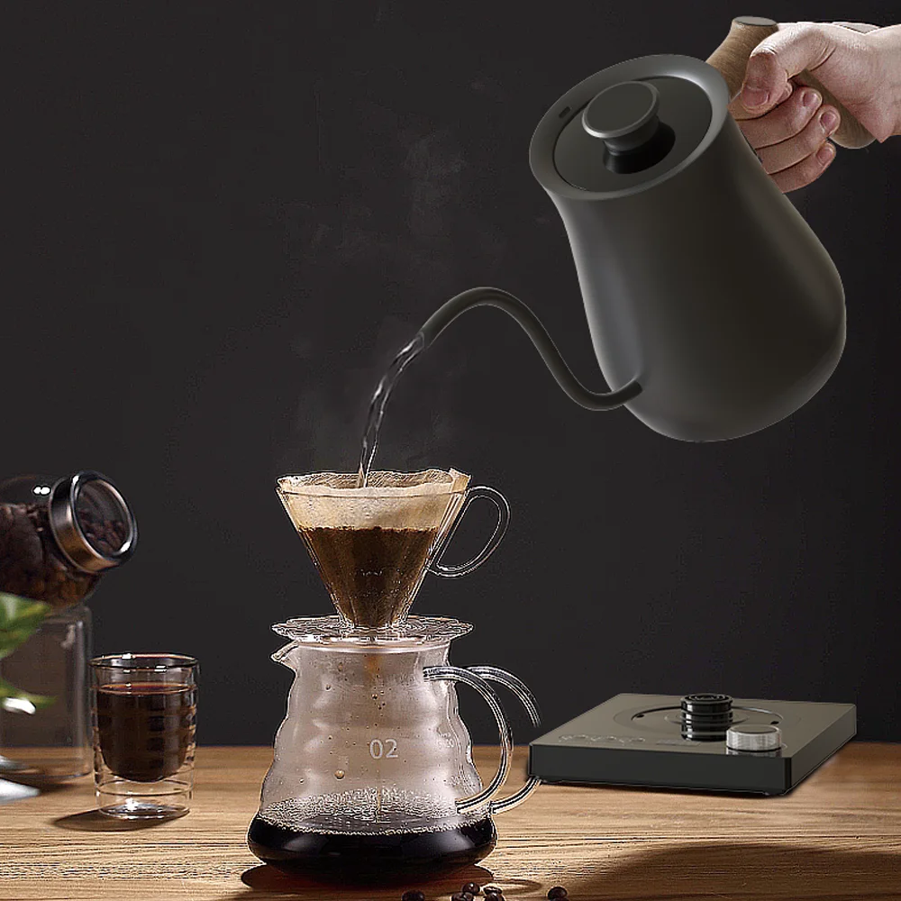 RANBEM Electric Pour-Over Gooseneck Coffee Kettle Keep Warm 4 Hours 1200W Quick Heating Tea Kettle