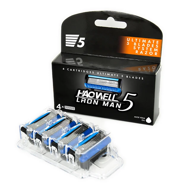 High quality 5 five stainless steel blade razor open design cartridges