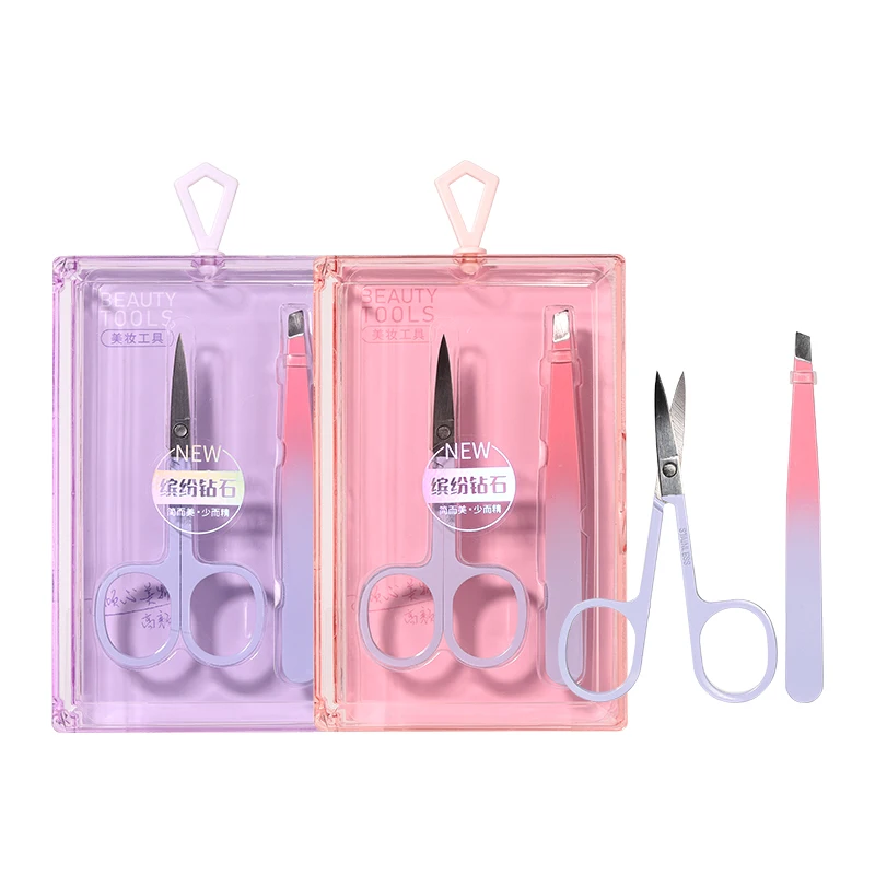 LMLTOP beauty instruments eyebrow scissors straight forceps eyebrow small lady scissor eyebrow tweezers and scissor set SY552