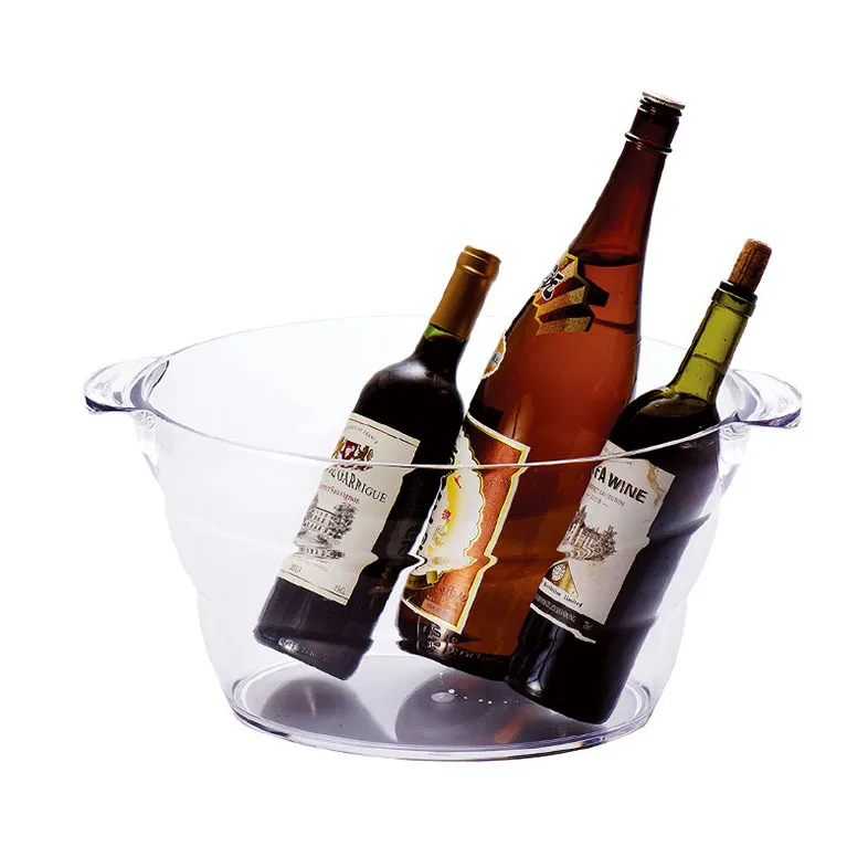 With crystal design for cocktail large buckets plastic ice table bucket for party bar camping