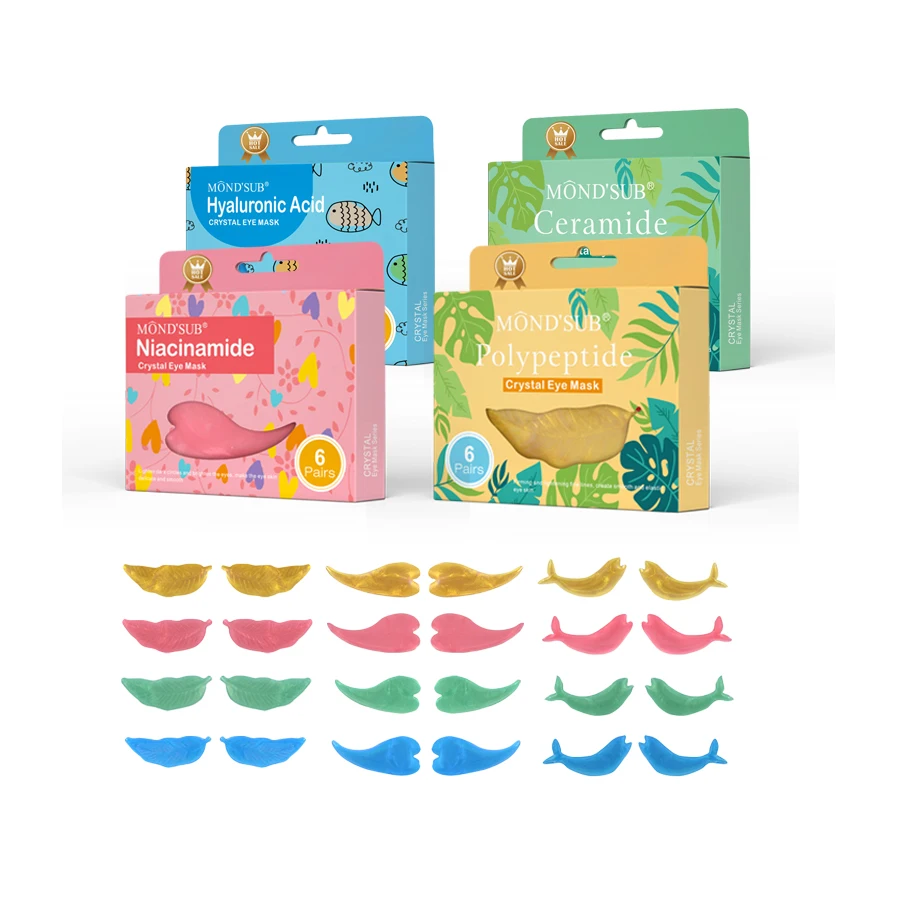 Custom Korean Hydrogel Collagen Gold Gel Eye Patches Skin Careanti-Puffiness  Dark Circles Under Eye Mask  For Puffy Eyes