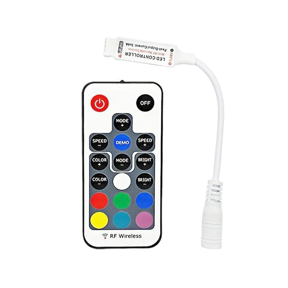 DC 5 В мини RGB rf беспроводной светодиодный контроллер pcb IP65 водонепроницаемый клейкая лента usb разъем 17 ключей пульт дистанционного управления диммер