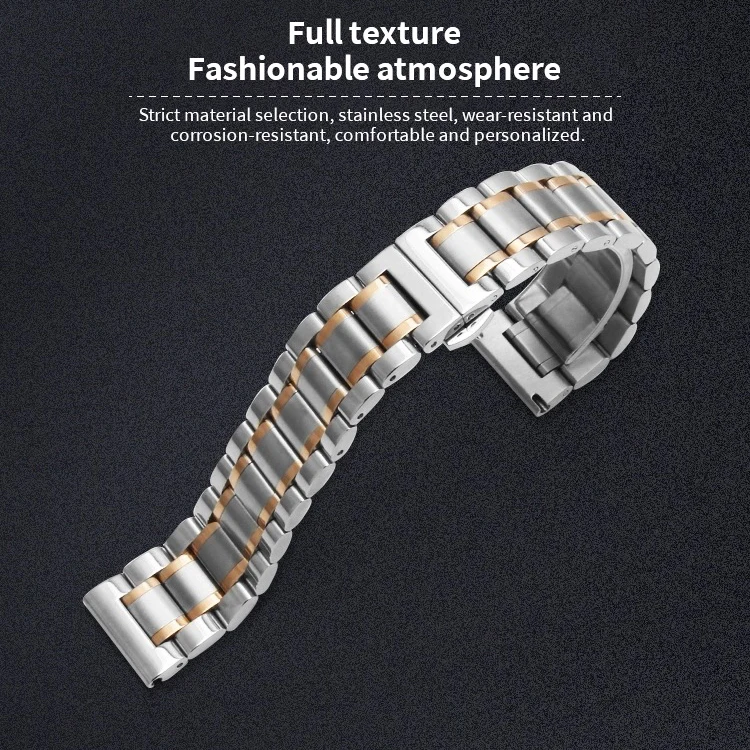 Metal Bracelet band for Huawei GT GT2 Amazfit GTR for Samsung Galaxy 3 4 5 Gear S3 Classic 18mm 20 22 24mm Stainless Steel Strap