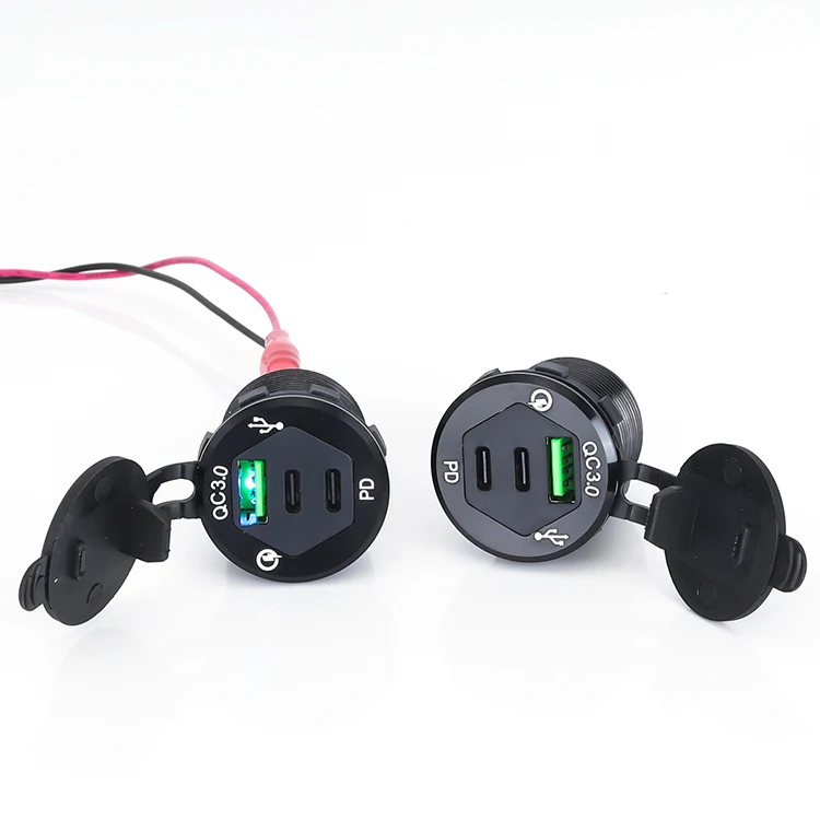 New Arrival Easy Installation High Current and Fast Charging 3 Port USB Charger with Waterproof Cover Universal for Vehicle