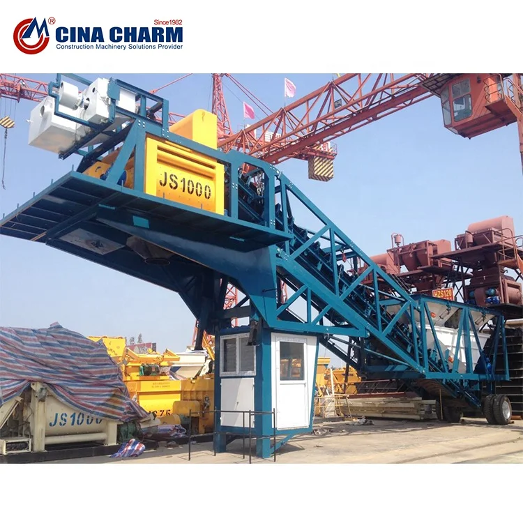 Factory Price small mini portable mobile concrete batching plant/Wholesale 25m3/h hzs25 ready concrete mixing plant supplier
