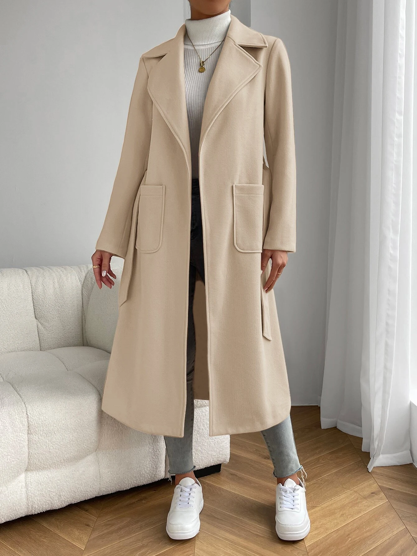 Fall/Winter Europe and America new style classy Mid-length coat