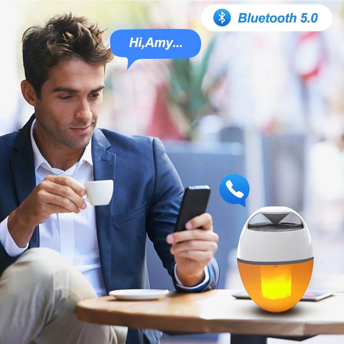 Cootway 2024 New Arrivals IP68 Waterproof Floating Speaker with LED Fire Light Show TWS Function Pool Speaker