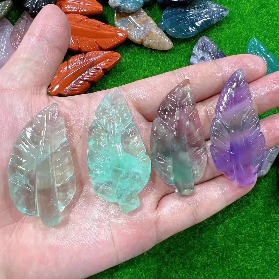 5 cm natural stone crystal feather gemstones healing crafts pendants accessary unique gifts