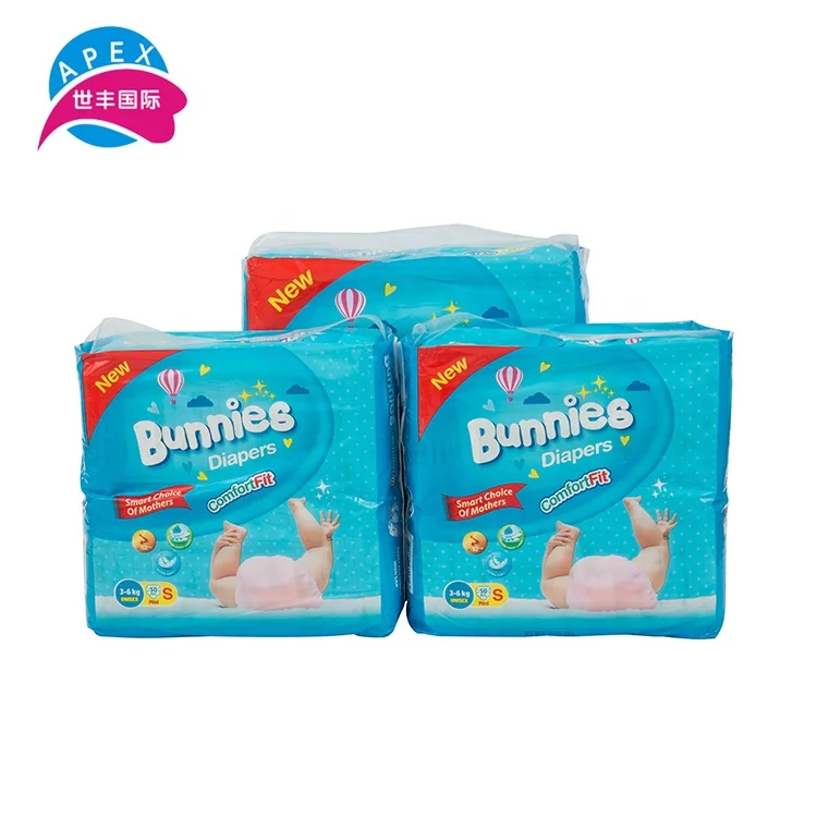 Super soft non woven fabric cheap disposable baby diaper with magic tape