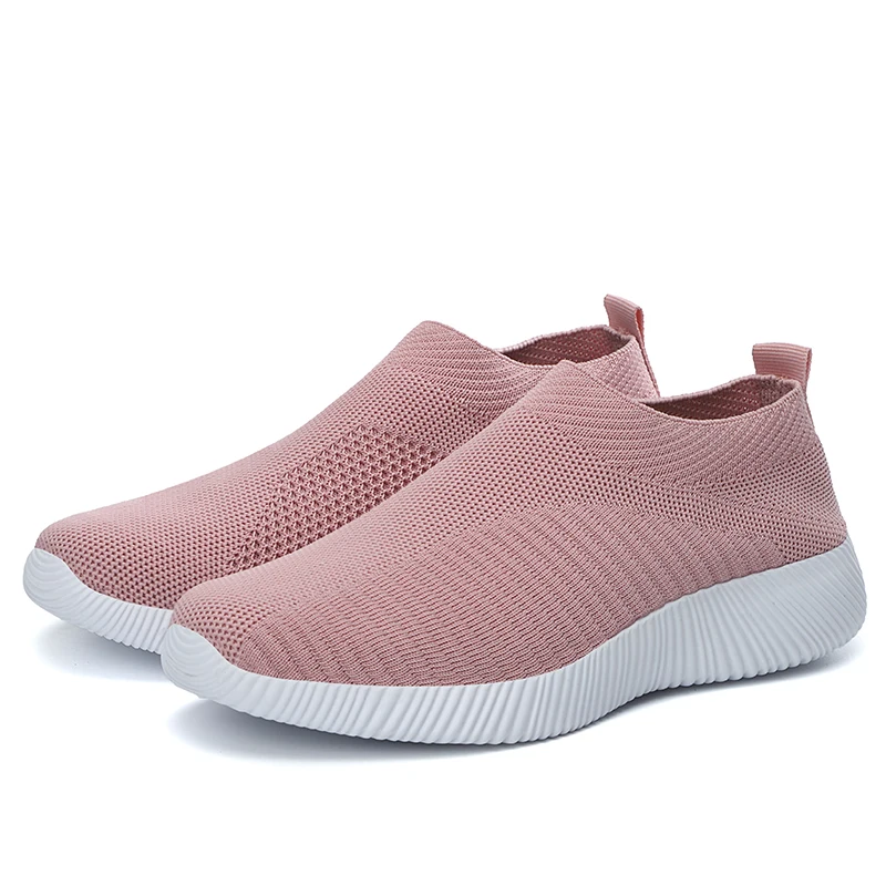 Best selling Flying knit women flat causal shoes for school Low-cost High-quality Fashion girls walking shoe