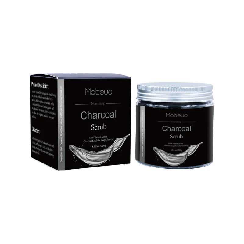 2021high quality 250g charcoal scrub exfoliating scrub activated charcoal for deep cleaning body scrub