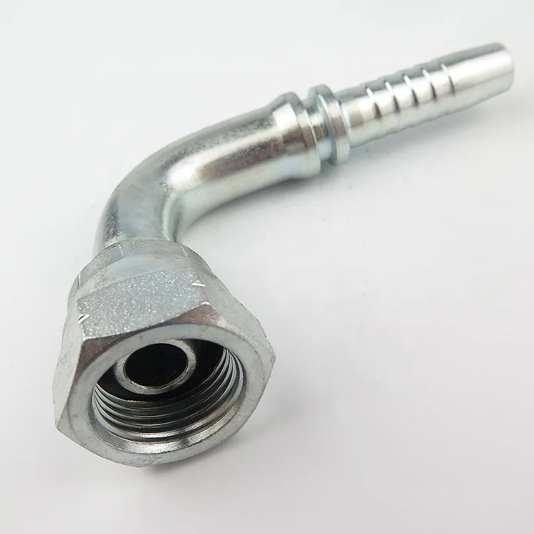22691 Forged End Connection Hydraulic Hose Fittings Carbon Steel Single Hex 90 Degree Bsp