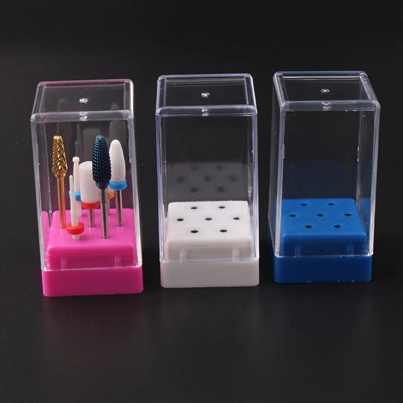 Wholesale Plastic Carbide Nail Bit Case 7 Slot Naildrill Bit Display Holder Empty Nail Tool Storage Box