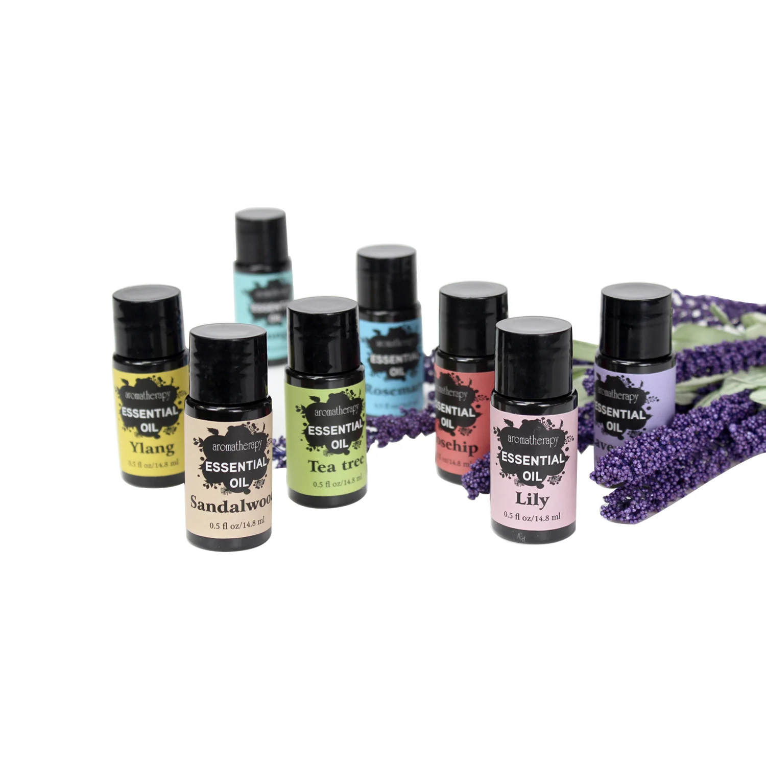 Lavender rose essential oil set  private label aromatherapy perfume fragrance skin  organic aromatic compound essential oils