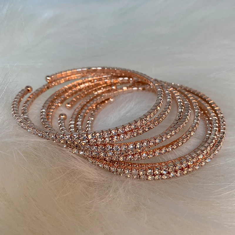 Custom Fashion Diamond Watch Bracelet Women Accessories Wholesale Shiny Bangles With Rhinestone Bracelets Dames