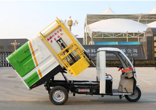 Three wheel tricycle rechargeable garbage bin lift truck Urban garbage collection transfer vehicle Electric Sanitation car