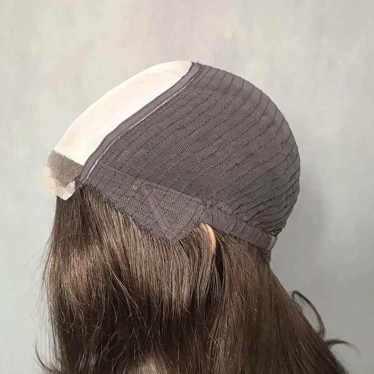 Customized Replacement system Full hand tied Glueless Human Hair silk top with Silicone Medical Wig For Alopecia Patients