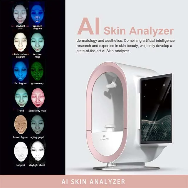 CE New 3D AI Skin Analyzer Enhanced Facial Scanner Diagnostic Machine Salon Use Smart Beauty Equipment Skin detection analysis