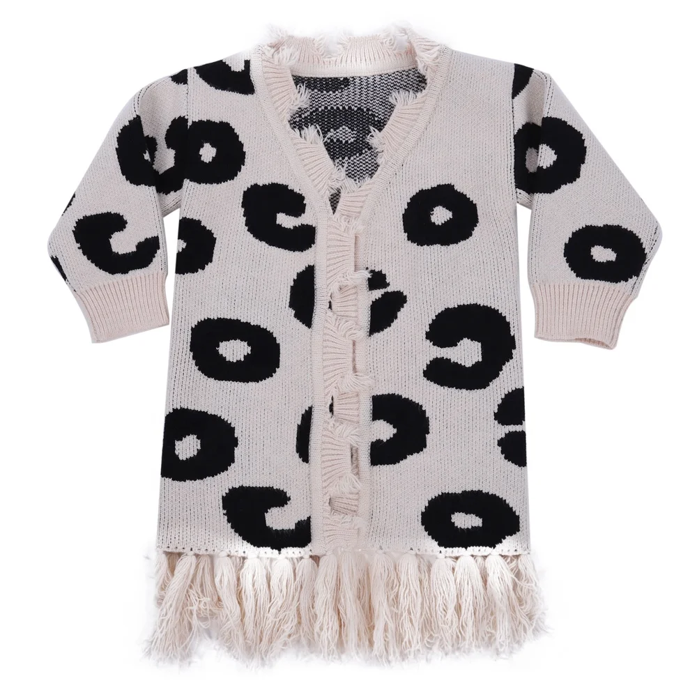 
New arrival kids long new style camo distressed fringed thermal cardigan 
