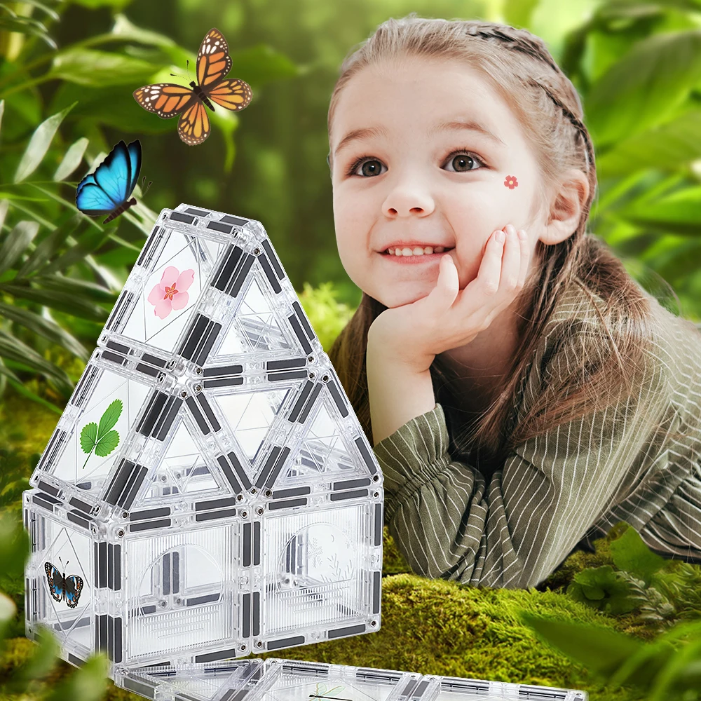 Factory Wholesale Funny Baby Animal Cute 32pcs Strong Magnet Building Block Tiles Assembly Toy Set Magnetic Tiles Toys kid Toys