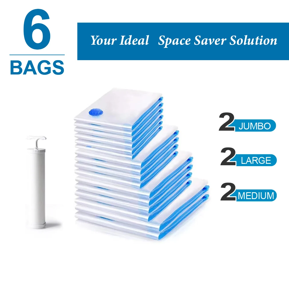 Foam Mattress Waterproof Saver Cube Big Size Vacuum Storage Bag Cloth Space Saver With Hand Pump For Clothes