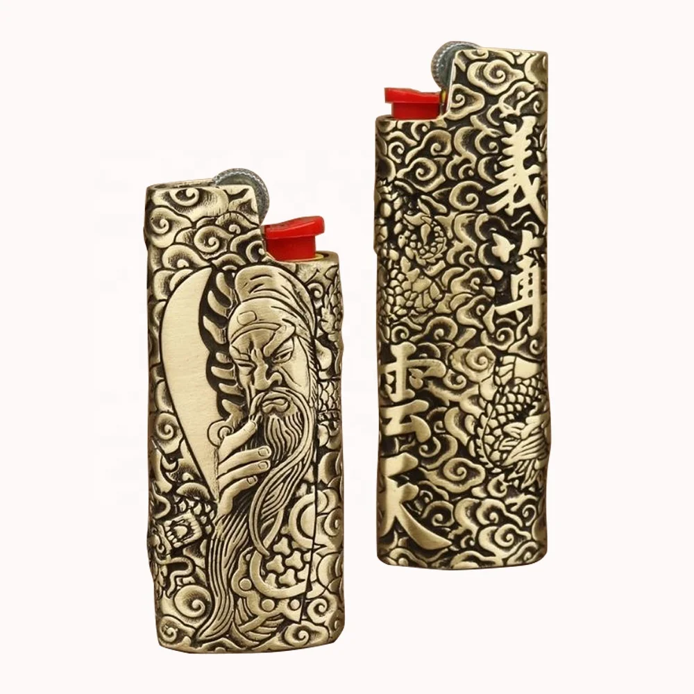 Chinese Factory Free Design Cigarette Lighter Case And Cigarette Holder Metal Sleeve Cover