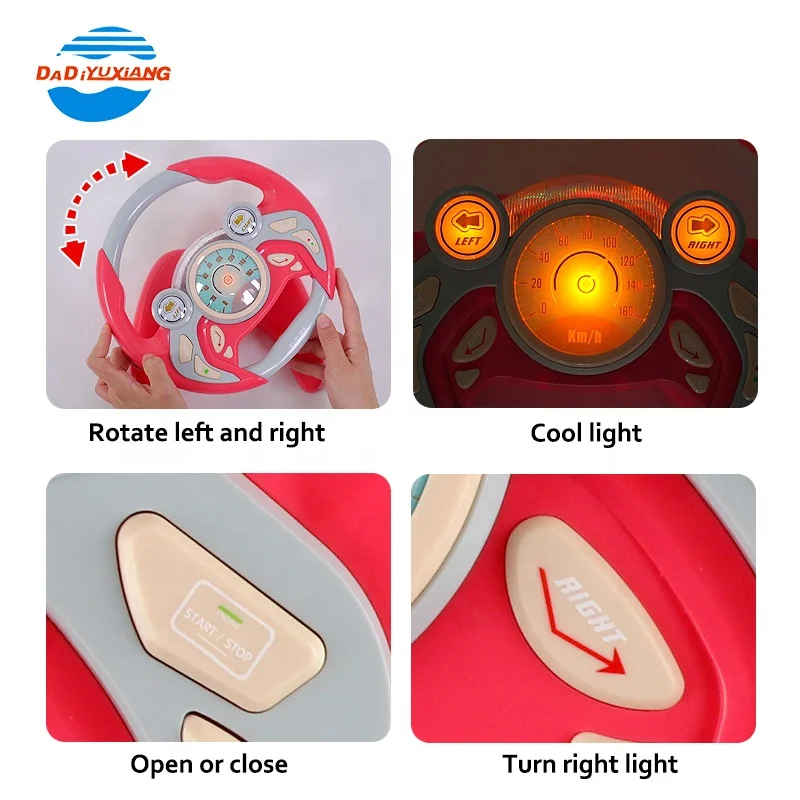 Newest Popular 2.4g Cute Car Driving Simulator Toy Baby Steering Wheel Toys