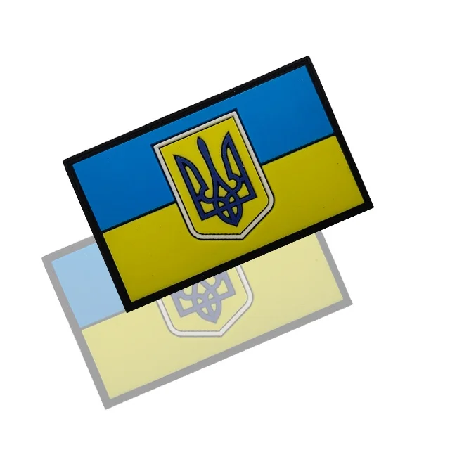 FIRE FIGHTER Ukraine Emblem With Flag Style PVC Rubber Decoration Applique For Backpack And Bags Patches Easy to Match.