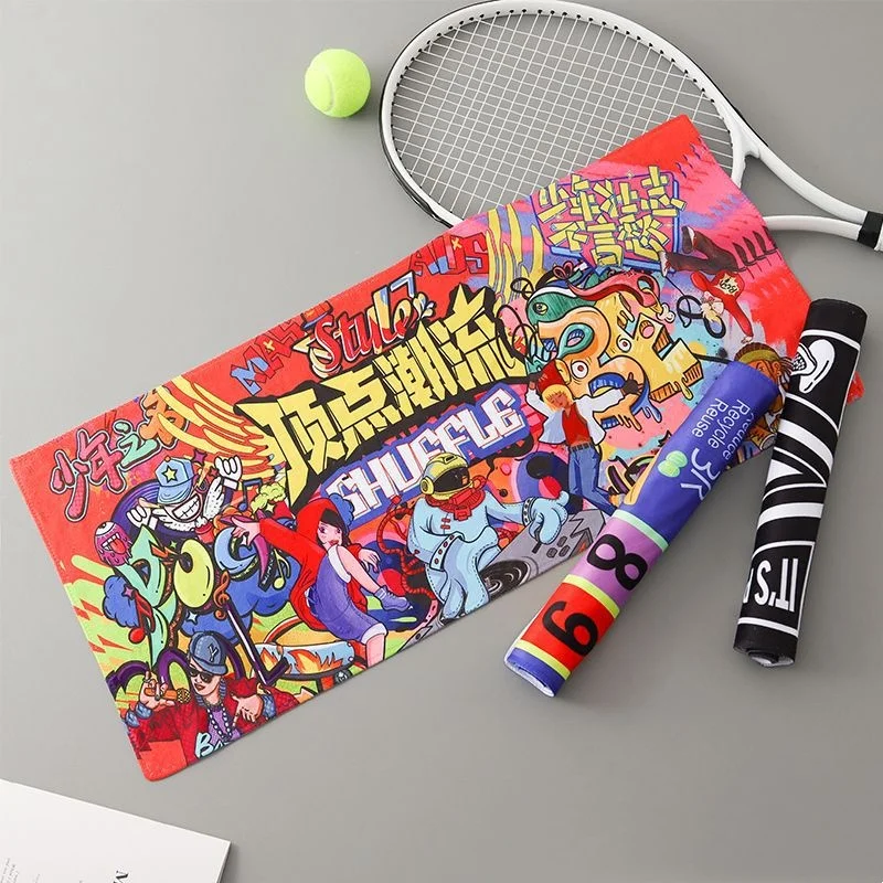 Event towel Heat transfer printed microfiber sports towel printed logo Gym Basketball Hip Hop dance event towel