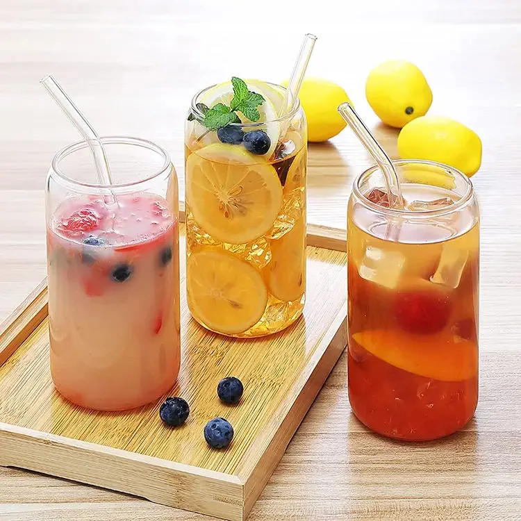 GXP Hot sale 16oz mason glass cup high borosilicate cola tea milk cup can sublimation bamboo wood lid straw cup