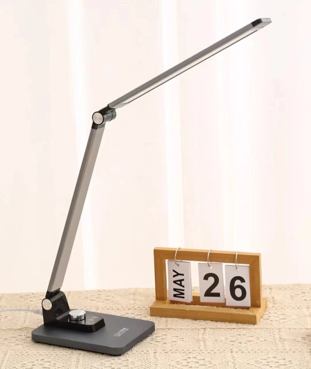 Rotating Button Infinitely Dimmable Folding Table Lamp Portable Mobile Phone Placement Low Power Touch Control LED Desk Lamp