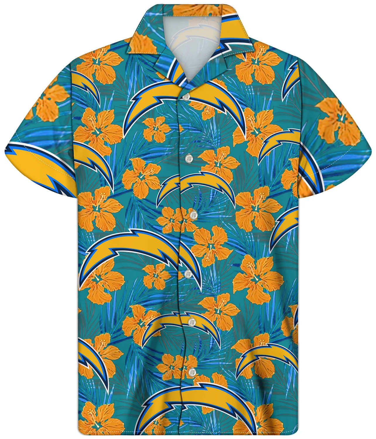 Wholesale Casual Football Team Lightning Print Shirt Summer Polyester Soft High Quality Shirt Button Down Men Shirts