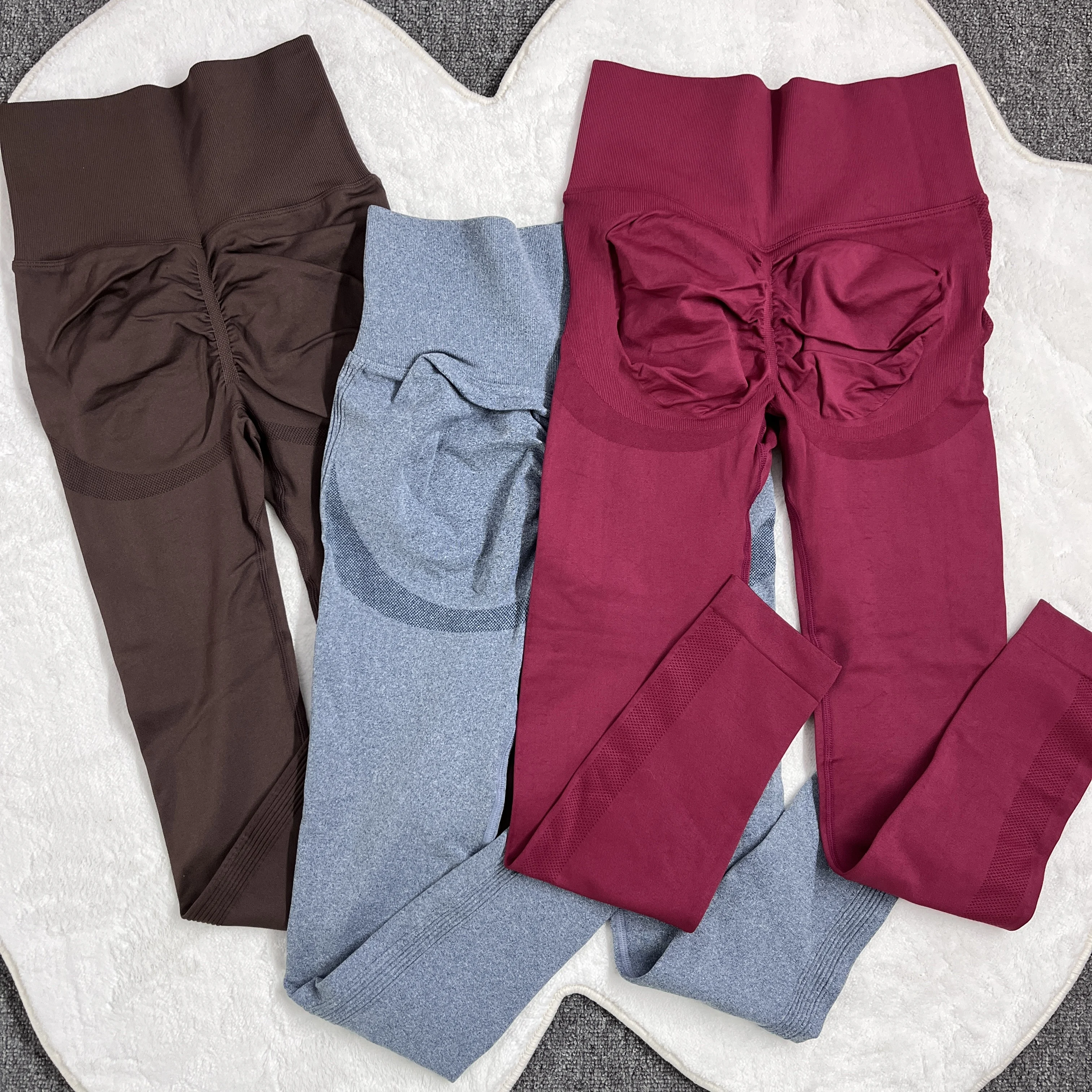 Ladies nude yoga pants high waist tight exercise pants no embarrassment quick dry fitness running pants