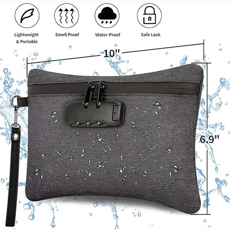 Wholesale activated fiber tobacco odor deodorant pouch carbon lined travel lock custom printed 3.5g smell proof bags