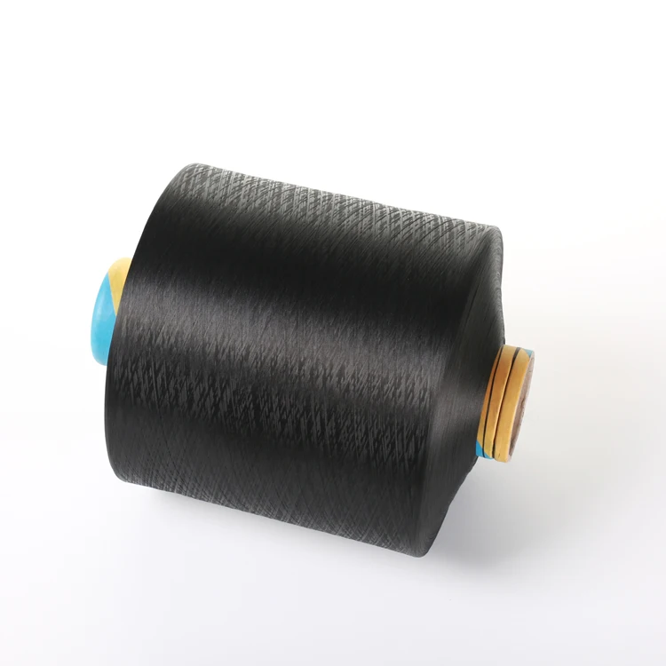 300d 96 polyester dty dope dyed black yarn for luggage fabrics