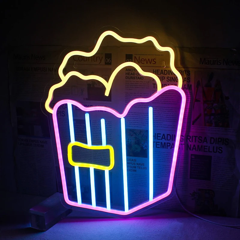 Custom Size LED Neon Flex Strip Decorative Puffed Rice Neon Lights ACrylic Plastic Lamp Outdoor Bedroom Indoor Decorations Red