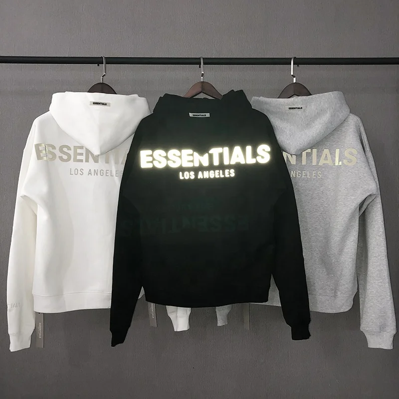 
Essentials FOG OG Hoodies Hip Hop Streetwear Los Angeles Limited Hoodie Double Line Reflective Letter Embroidered Hoodie Tops 