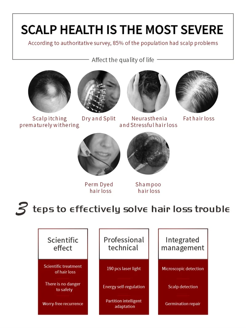 M Portable Desktop Device for Hair Regeneration Follicle Detection 650Nm Red Light Anti-Hair Loss Treatment Hair Growth Product