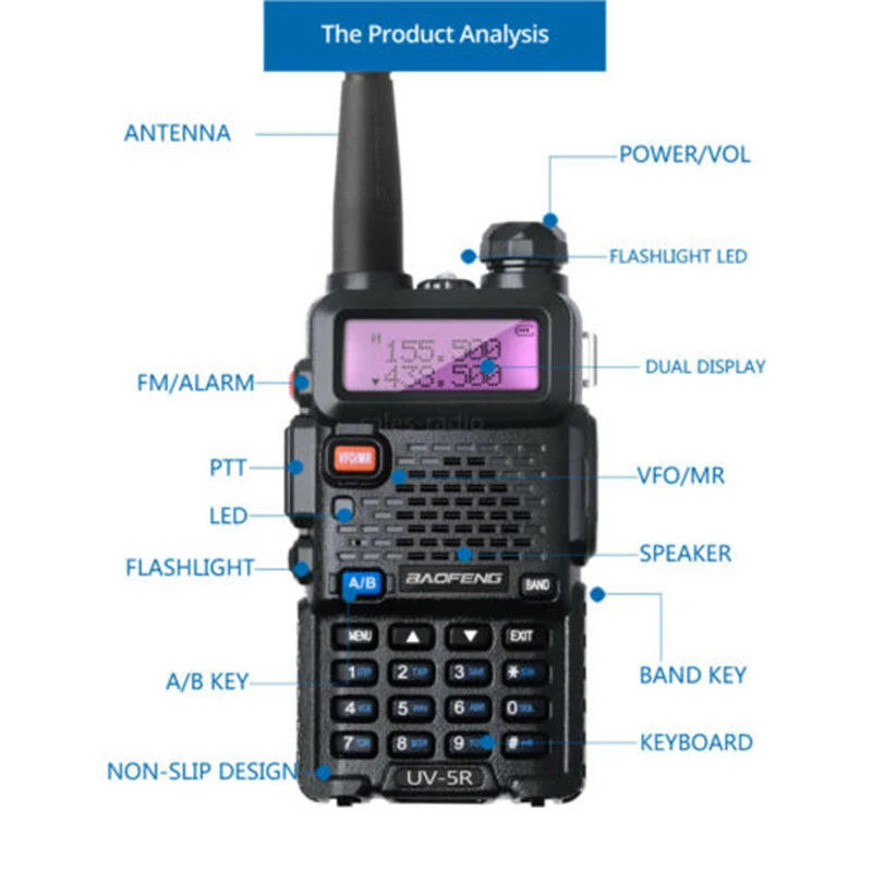 Оптовая продажа BaoFeng UV-5R настоящая 8 Вт для переносного приемо-передатчика двойной частоты VHF/UHF FM радио uv-5r динамик