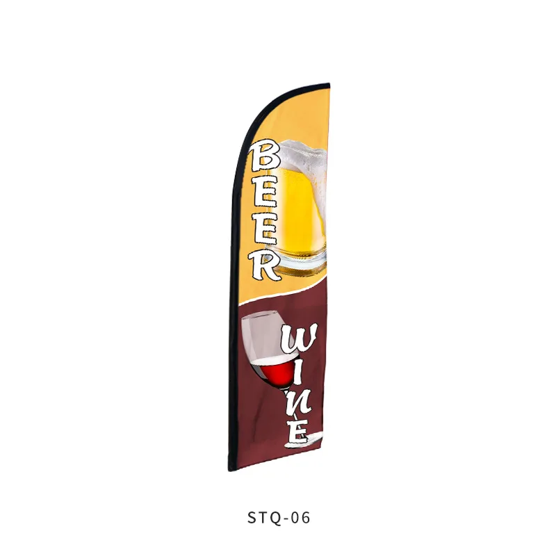 Custom Size Digital Printing Outdoor Roadside Advertising Polyester Teardrop Beach Flag Double Sided Image