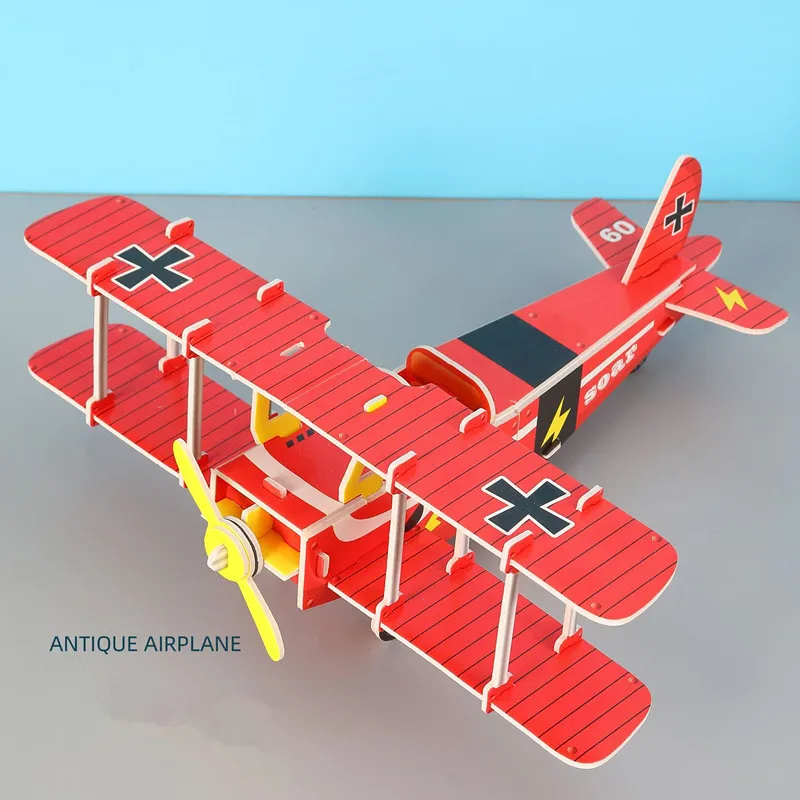 CL758 Kids Educational Toys Handmade Assembly Aircraft Puzzle DIY Paper Jigsaw Airplane Model 3D Puzzles